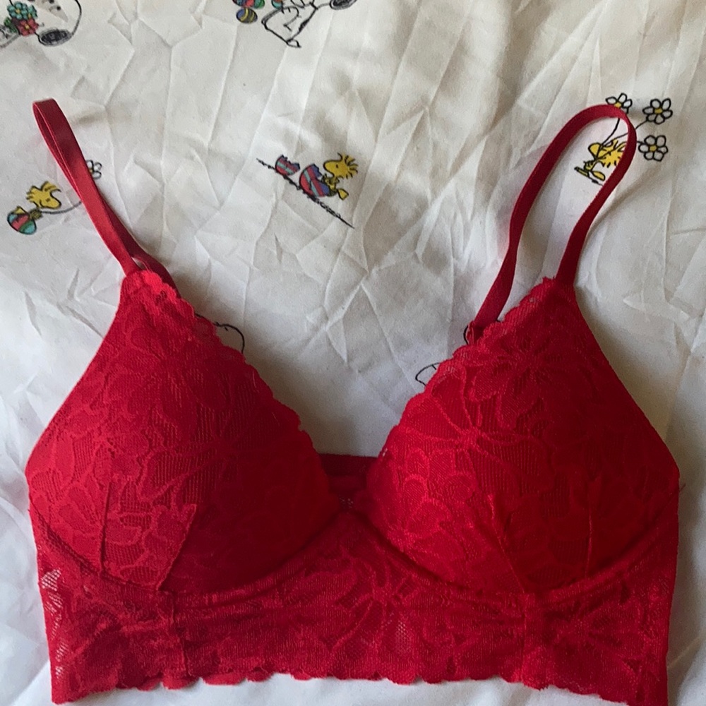 Victoria’s Secret PINK Red Lace Push-Up Bralette